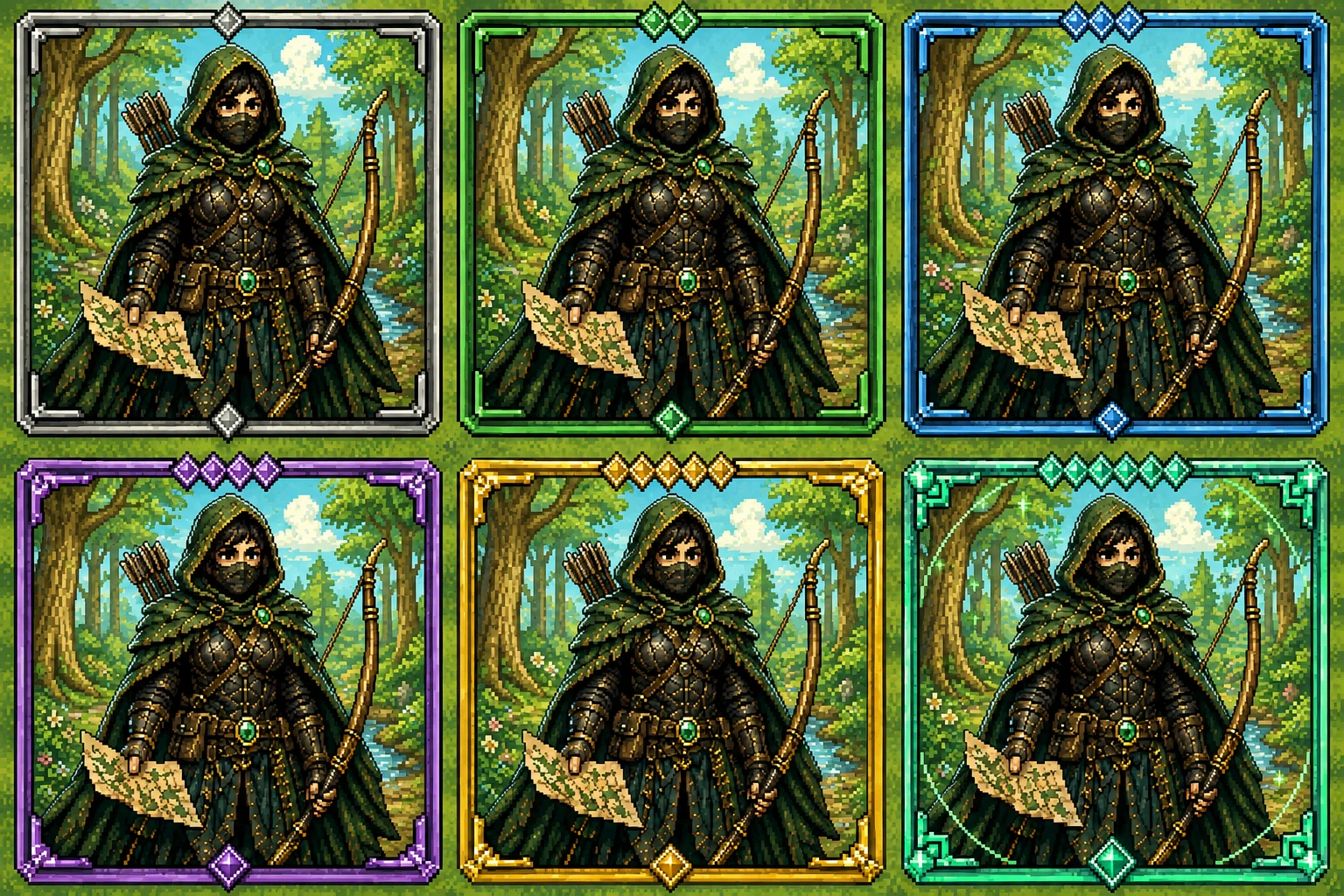 Six onchain rarity frames from Common to Mythic